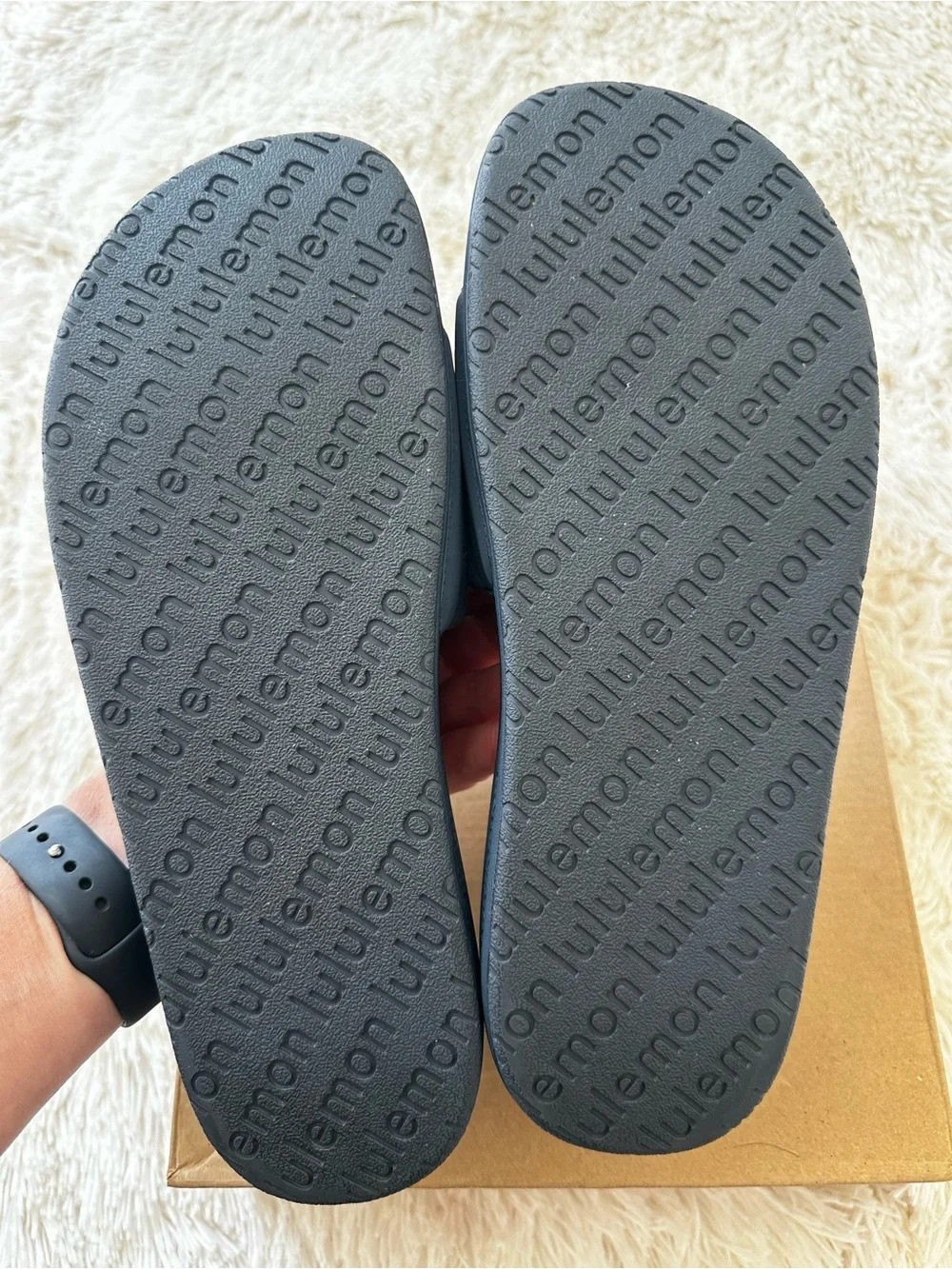 Lululemon Restfeel Slide Sandals Men’s 9 Blue Slip On Slides Casual Athletic